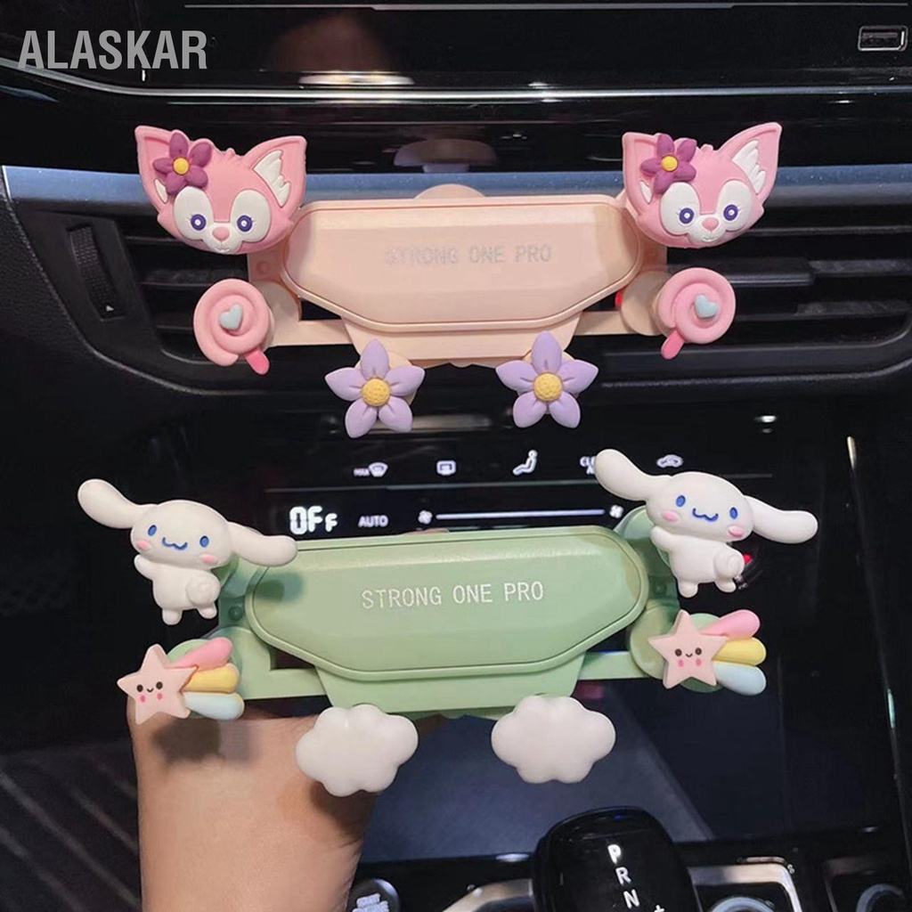 Alaskar ที่วางโทรศัพท์ในรถยนต์แบบการ์ตูน ที่วางโทรศัพท์มือถือ ในรถในฝัน ลายน่ารัก ที่จับโทรศัพท์รถยน