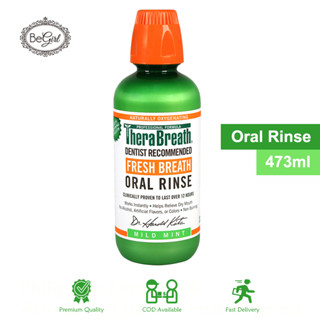 น้ำยาบ้วนปาก TheraBreath Oral Rinse 473ml สูตรปราศจากแอลกอฮอล์ Mild Mint