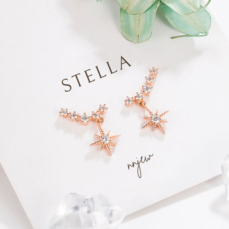 nnjew ต่างหู รุ่น ดาว Stella ต่างหูแฟชั่น ผู้หญิง