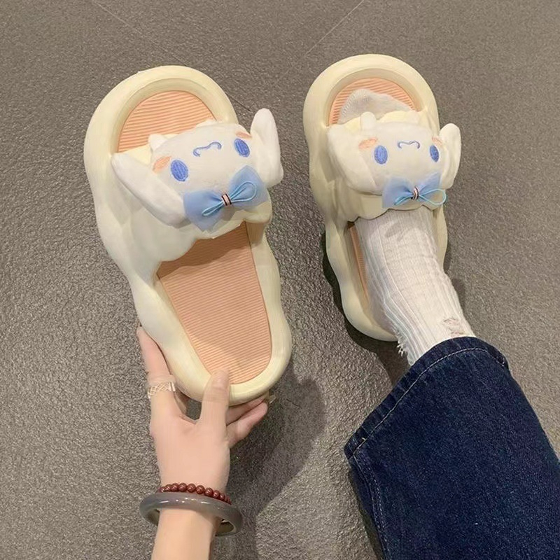 รองเท้าผู้หญิง W429  (ตุกตา) แตะแฟชั่น สวมใส่สบาย ประดับด้วยหัวการ์ตูน น่ารักพื้นนิ่มมาก