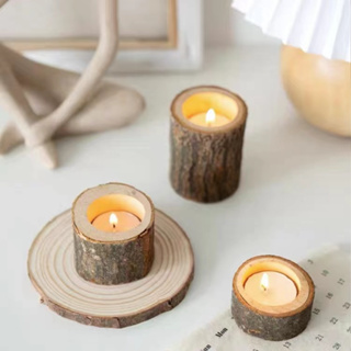 O•urHome [พร้อมส่ง] Wooden candlestick holder เชิงเทียนไม้ ถ่ายภาพอาหาร อุปกรณ์ประกอบฉาก ของขวัญสร้างสรรค์ ของตกแต่งบ้าน