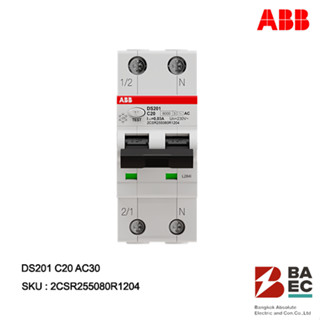 ABB DS201 C20 A30 Residual Current Circuit Breaker with Overcurrent Protection