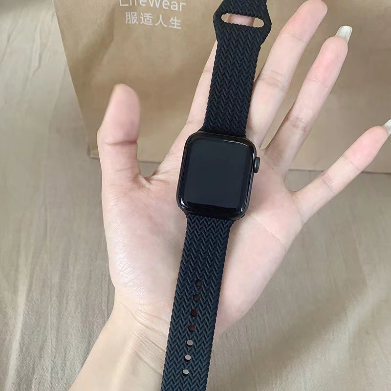 สายซิลิโคนเหมาะสำหรับ ultra 49mm46mm45mm44mm42mm สายสีทึบ iwatch S10/11 46mm 9/8/7/6/5/4/3/2/1/SE 38mm40mm41mm - รูปที่ 2