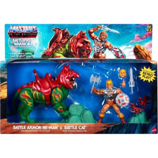 Mattel Masters of the Universe Origins Battlefield Warriors Battle Armor He-Man and Battle Cat