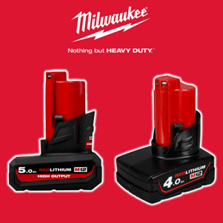 Milwaukee M12 HB5(รุ่นใหม่),M12 B4  เเบตเตอร์รี่ 12 โวลท์ M12 ขนาด 5.0 Ah,4.0 Ah