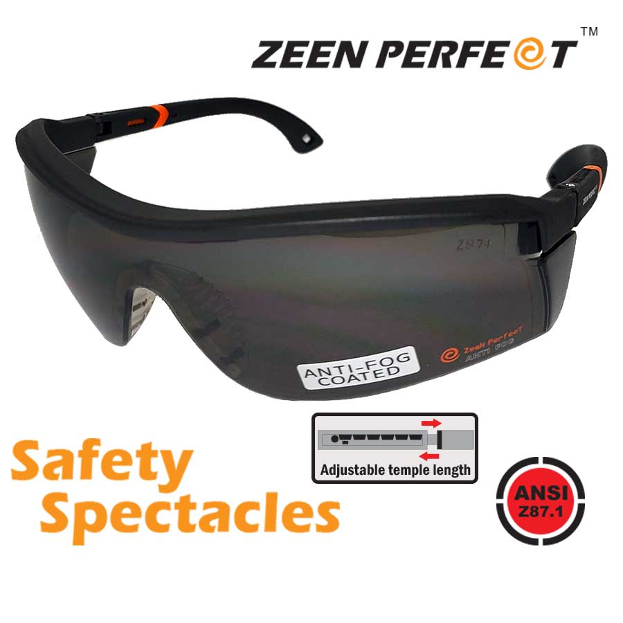 ZEEN PERFECT แว่นเซฟตี้ แว่นนิรภัย Safety glasses, แว่นกันลม No. 92017 ขาปรับระดับได้ ป้องกัน UV400 