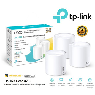 TP-LINK (Deco X20) AX1800 Whole Home Mesh Wi-Fi 6 System เถสียรยิ่งขึ้นด้วยเทคโนโลยีใหม่ Wi-Fi 6 LT