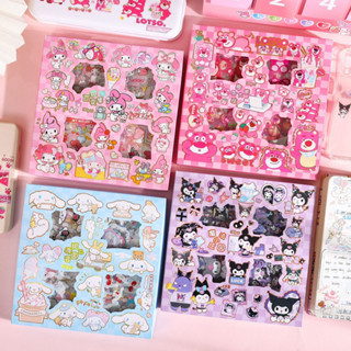 ลายใหม่ ✨ สติ๊กเกอร์ไดคัท 100 แผ่น Sticker Sanrio Kuromi Melody otso ใสไดคัท  สติ๊กเกอร์กล่อง Box Set