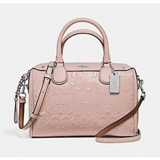 coach แท้ มือหนึ่ง ตำหนิป้ายหนัง COACH F11920 MINI BENNETT SATCHEL IN SIGNATURE DEBOSSED PATENT LEATHER