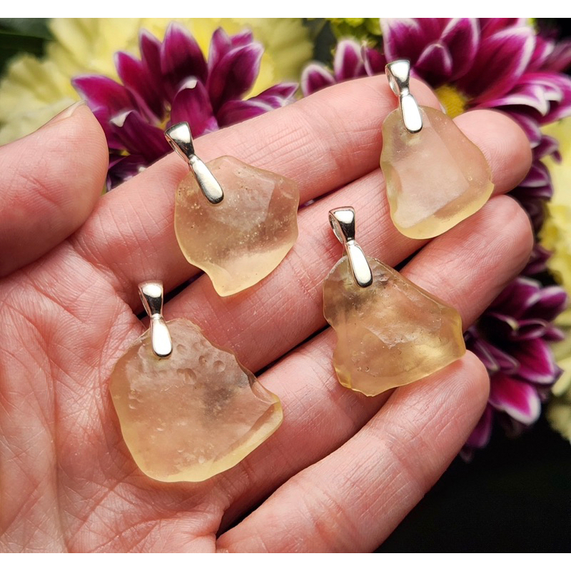 Libyan Desert Glass Pendant 2-3 cm  Libyan Gold Tektite / Libyan Glass Libyan Desert Glass Necklace 