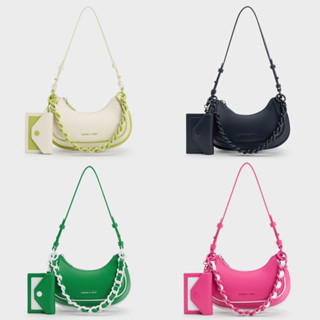 กระเป๋าสะพาย ck ทรง hobo +ใบลูกและสายสามเส้น
