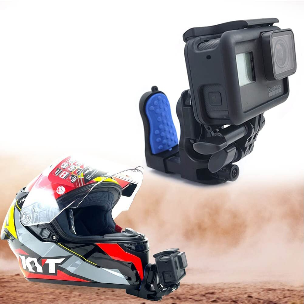 TUYU Motorcycle Helmet Chin Clamp Mount for GoPro Hero, Session, DJI Osmo Action, AKASO, SJCAM, Action Cameras
