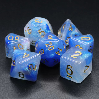 Etherial Frostfall Dice Set of 7 | ลูกเต๋า Dice For DnD D&amp;D MTG RPG TRPG เกมกระดาน บอร์ดเกม Game ไพ่ทาโรต์ Magic เมจิก