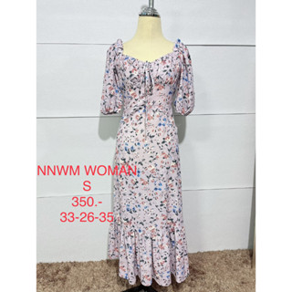 เดรสยาว สีม่วง ลายดอก NNWM WOMAN SIZE S