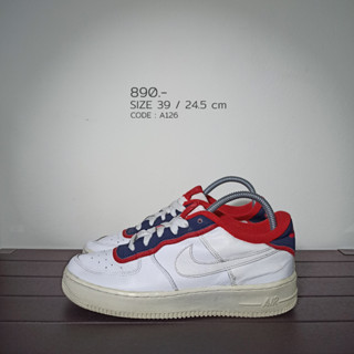 Nike Air Force 1 DBL Red Obsidian 39 / 24.5 cm AF1 มือสองของแท้100% (A126)