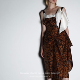 LEOPARD COLLECTION PRINTED THAI SILK ANIMAL PRINTS - ผ้าไหม ไทยแท้ พิมพ์ลาย ลวดลาย เสือ