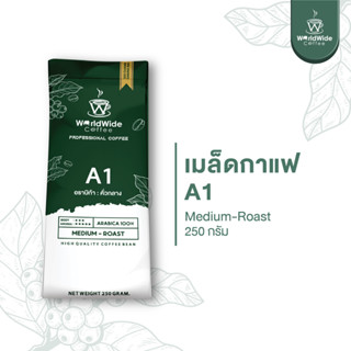 เมล็ดกาแฟดอยช้าง เมล็ดกาแฟอราบิก้า ARABICA100% สูตรคั่วกลาง A1 ให้ความหอมนุ่มเป็นพิเศษ ขนาด 250 g.