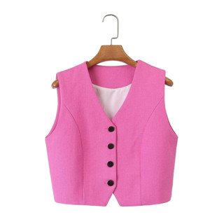 Pinky vest💕 เสื้อกั๊กสีบานเย็น พร้อมส่ง🍎