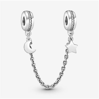 [พร้อมส่ง สินค้าแท้ 💯] Pandora Half Moon &amp; Star Safety Chain Charm