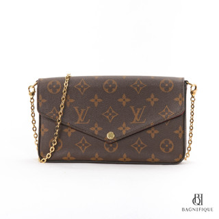 LV FELICIE GM BROWN MONOGRAM CANVAS GHW