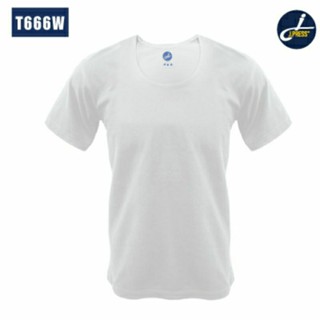 J.PRESS เสื้อยืดคอกว้าง สีขาว รุ่น T666W (1 ตัว)