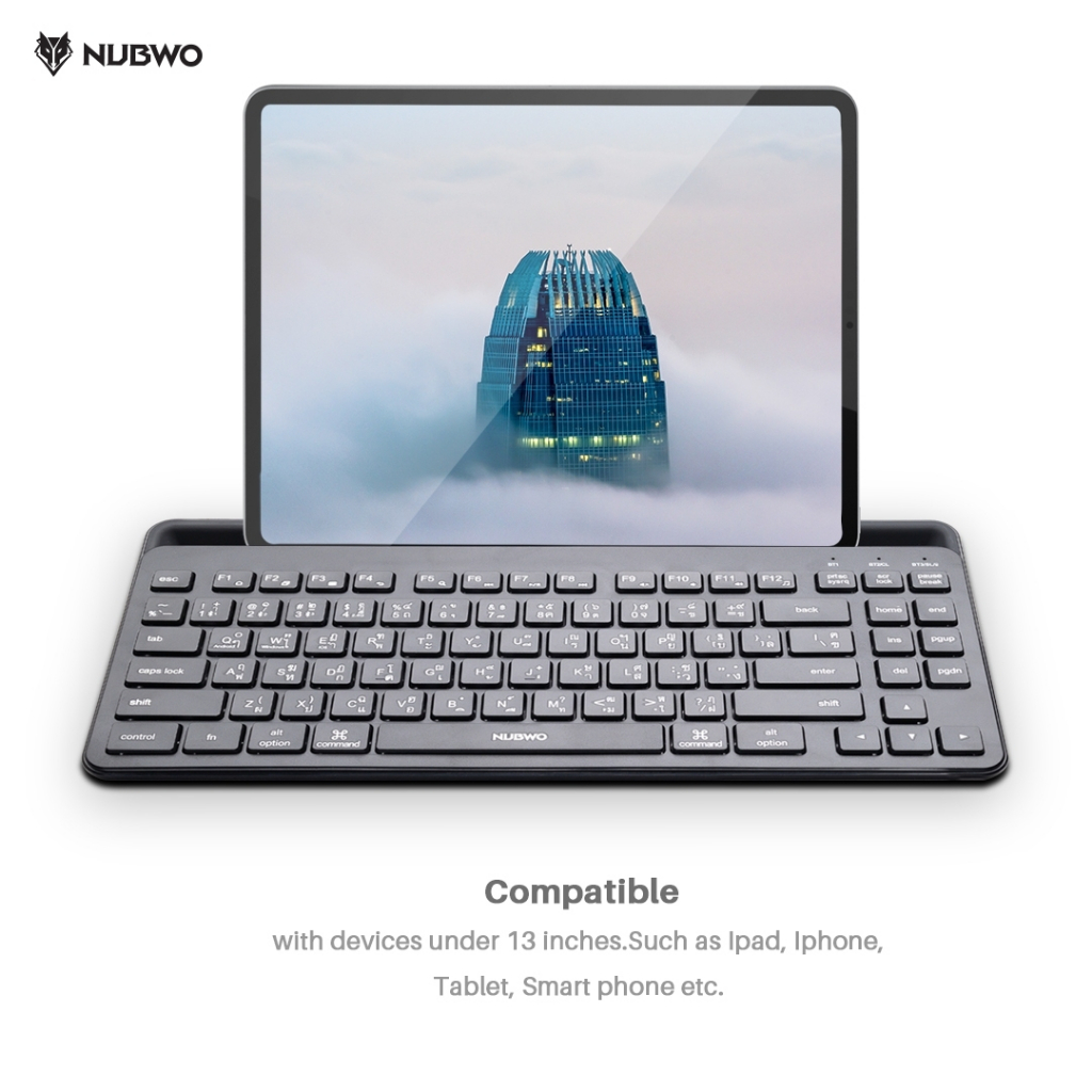 Nubwo NKM-630 Keyboard+Mouse Dual Mode Wireless/Bluetooth คีย์บอร์ดและเมาส์ไร้สาย แป้นพิมพ์ไร้สาย