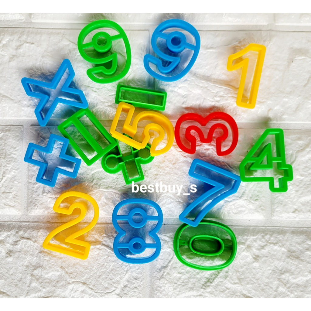 TheBestStation คิดอาร์ต แม่พิมพ์ตัวเลข คละสี 15ชิ้น แม่พิมพ์เล่นแป้งโดว์/ดินน้ำมัน   Number Molds 15Pc.