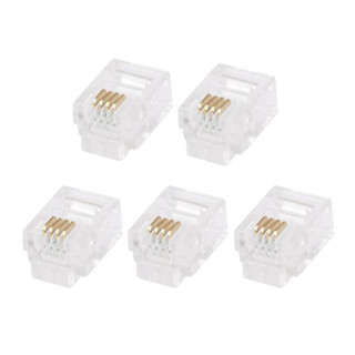 (แพ็ค 5 ตัว) หัวโทรศัพท์ 6P4C (RJ11 แบบ4เขี้ยว) MODULAR JACK FOR TELEPHONE RJ11