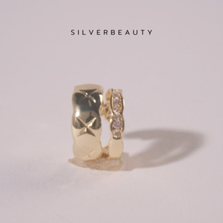 โค้ด SILV45  ลด45.- [EAR CUF]  Silver beautyต่างหูลายกากบาทสองแฉกแฟชั่นCUF001