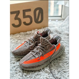 adidas originals yeez boost 350 beluga reflectiv Gray orange style Running shoes Authentic 100% Sports shoes