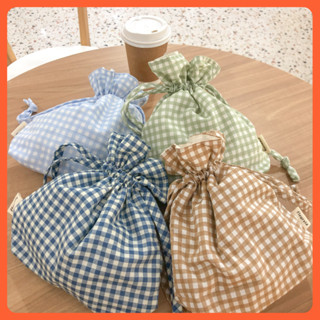 ถุงผ้าหูรูดสไตล์เกาหลีจากผ้าฝ้าย 100%🧸💕