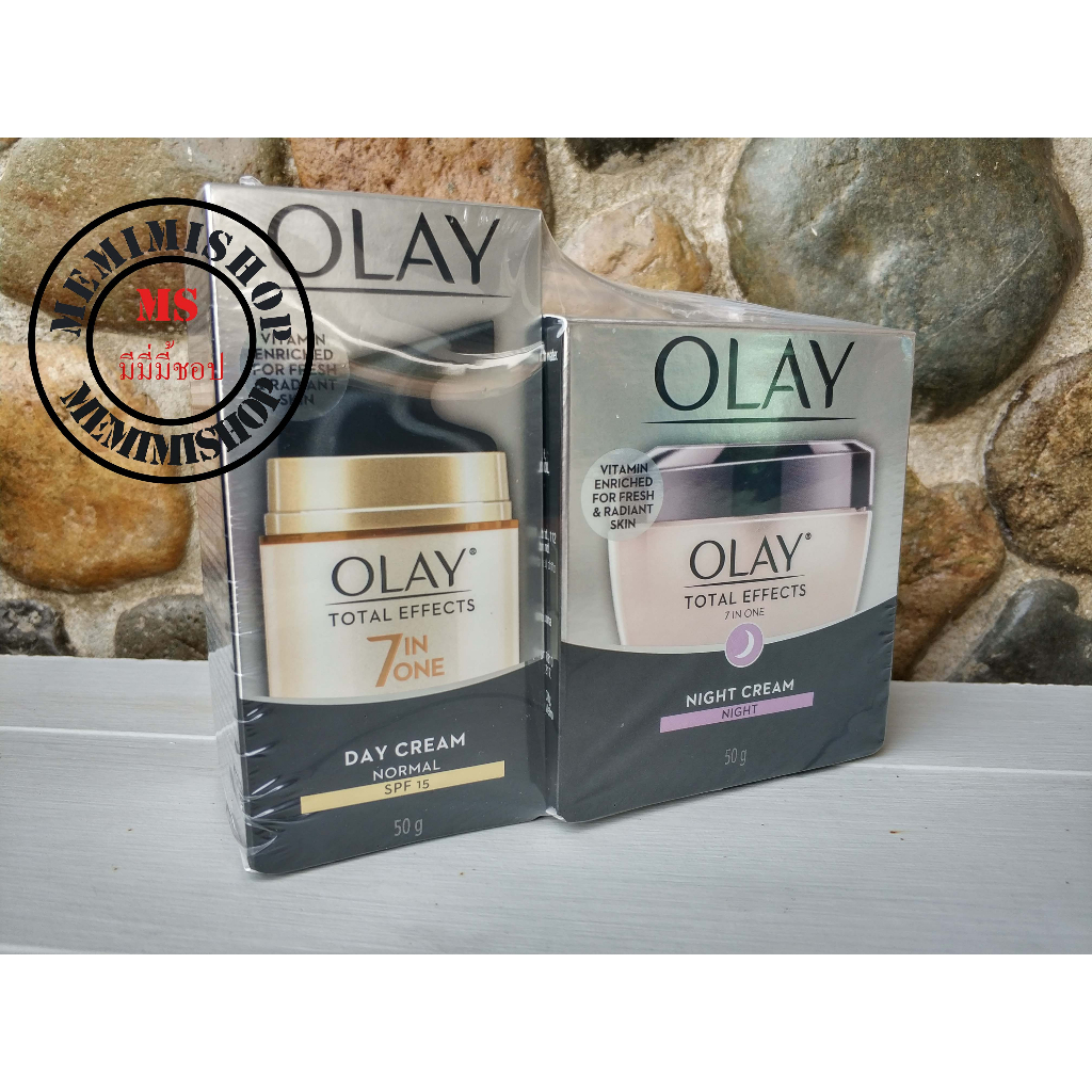 โอเลย์ โททัล Olay Total Effects 7 in 1 Day Cream SPF 15 + Night Cream แพ็คคู่ ครีมลดเลือนริ้วรอย(หมดอายุ 09/2027)