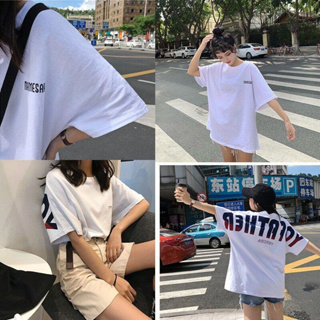 anna🍭6783 เสื้อยืดแขนสั้น แฟชั่นผู้หญิง oversize เสื้อยืดสกรีน คอกลม เนื้อผ้านิ่ม เสื้อผ้าวัยรุ่น เสื้อโอเวอร์ไซส