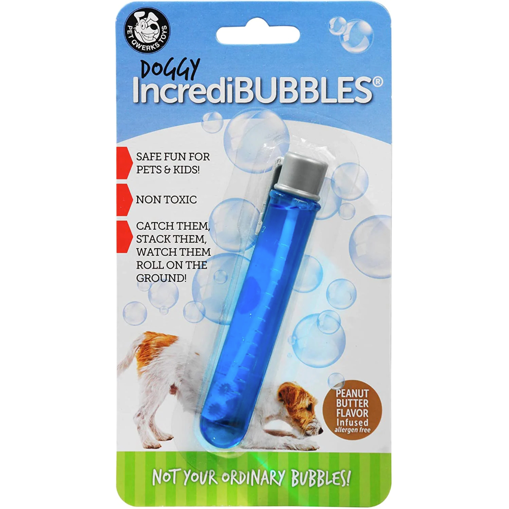 Pet Qwerks Peanut Butter IncrediBubbles ฟองสบู่รสเนยถั่วและกัญชาแมว กินได้ สำหรับสุนัขและแมว ปลอดภัยไร้สารพิษ