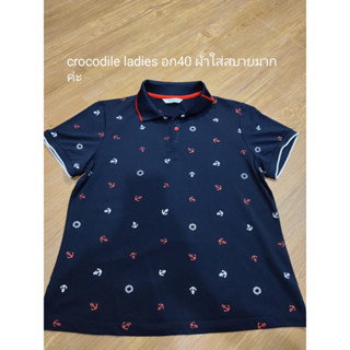 เสื้อยืดคอปก สีกรม brand crocodile ladies อก40 ใหม่ ผ้าใส่สบายมากก