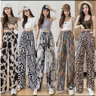 *Miki-Shopพร้อมส่งกางเกงขายาวผ้าลื่น เอวยางยืด ผ้านิ่มใส่สบา…