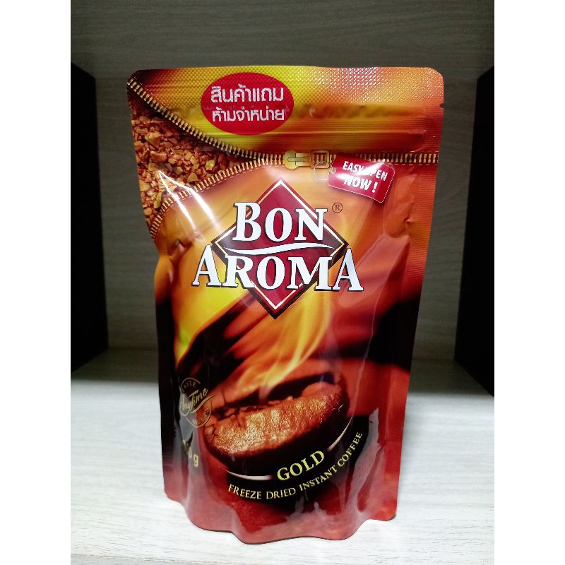 BON AROMA GOLD กาแฟบอนอโรม่า กาแฟสำเร็จรูป ชนิดฟรีซดราย แบบถุงเติม ซิปล็อค 100g.(1ถุง)