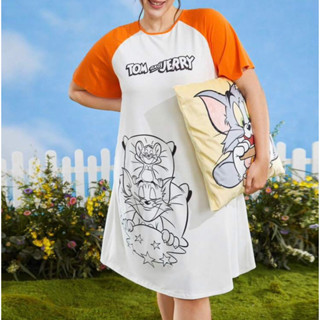 🐱🧀 TOM &amp; JERRY ลิขสิทธิ์แท้💯 ชุดเดรสพลัสไซส์ ชุดนอนพลัสไซส์ เดรสพลัสไซส์ plus size ทอมแอนด์เจอร์รี่ TOM and JERRY