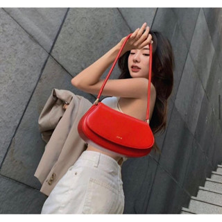 พร้อมส่ง - Stand oil clam bag สี tomato