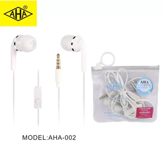 หูฟัง AHA 3.5mm เสียงชัดดี เบสดี กระเป๋าเก็บของกันน้ำ Built-in Microp รองรับรุ่น vivo oppo samsung huawei(จัดส่งที่รวด)
