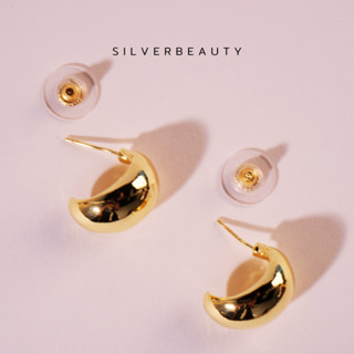 โค้ด SILV45ลด45.- Silver beautyต่างหูพระจันทร์เกลี้ยงE08202