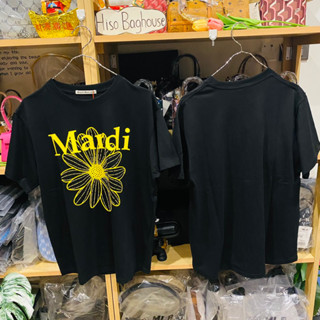 🌻 พร้อมส่ง ของแท้100% เสื้อลายดอก🌼 Mardi Mercredi TSHIRT FLOWERMARDI_BLACK YELLOW