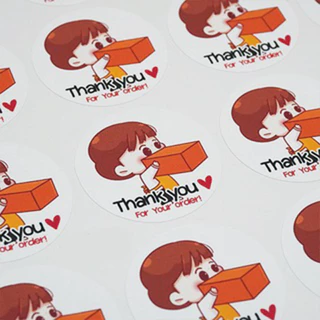 ( LP )สติกเกอร์ THANK YOU ลายการ์ตูน ลายหมีน้อยน่ารัก ขนาด 3.5 ซ.ม ( 120 ดวง/แพค )