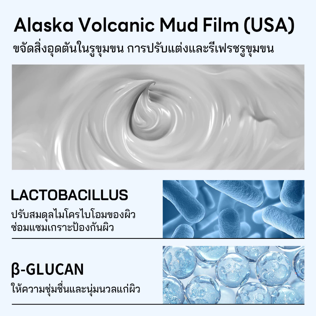 PAPA FEEL Alaska Volcano มาร์คโคลน 55g | คุมมัน | กระชับรูขุมขน | ลดความมัน | Deep Cleansing | Clay Mask มาร์คหน้า thumbnail 9