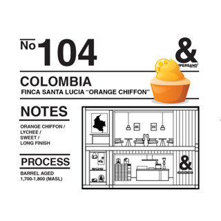 NO.104 COLOMBIA Orange Chiffon Barrel Age - เมล็ดกาแฟคั่วอ่อน-กลาง by AMPERSAND COFFEE ROASTERS