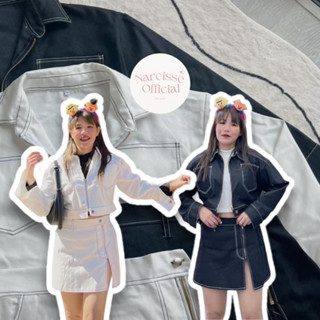 เซ็ตผ้ายีนส์plus size แต่งสีด้ายตัด สำหรับสาวเจ้าเนื้อ
