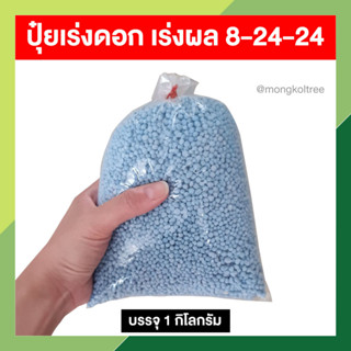 ปุ๋ย 8-24-24 บรรจุ 1 กก. ปุ๋ยยารา เร่งดอก เร่งผลใหญ่ ช่วยเพิ่มช่อดอก ให้ออกดอกได้มากขึ้น เพิ่มรสชาติ ติดผลผลิตมาก มีน้ำห