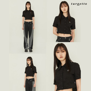 ALAND เสื้อเชิ้ต TARGETTO NEO WRINKLE CROP SHIRT S, M Black