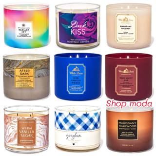 📌2/4 แท้💯% เทียนหอม  Bath and Body Works 3 Wick Candle CHAMPAGNE TOAST,,OPEN SKY,pumpkin spice latte,A THOUSAN