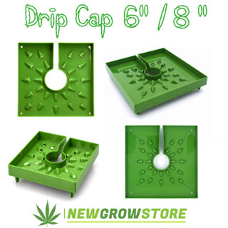 Dripcap ถาดรองดินรดน้ำ Growcap 6นิ้ว และ 8นิ้ว ฝารองช่วยรดน้ำ กระถาง ถาดรดน้ำ Drip Cap พร้อมตัวรัดสาย ช่วยให้การรดน้ำต้น